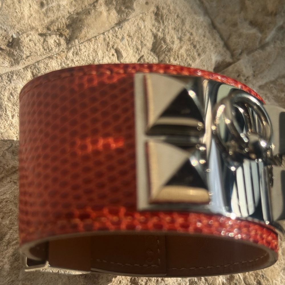 Hermes sanguine lizard collier de Chien CDC bracelet box - Picture 3 of 16